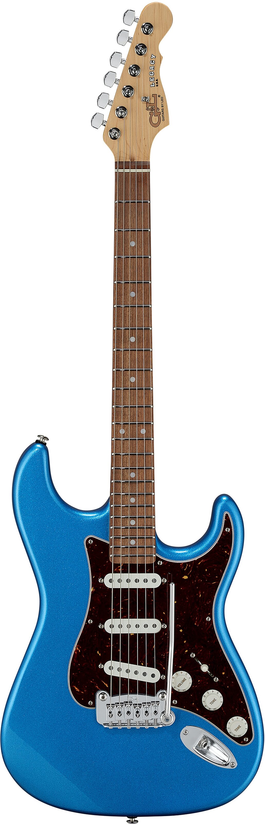 G&L Fullerton Deluxe Legacy Electric Guitar, with Caribbean Rosewood fretboard (with Gig Bag), Action Position Back