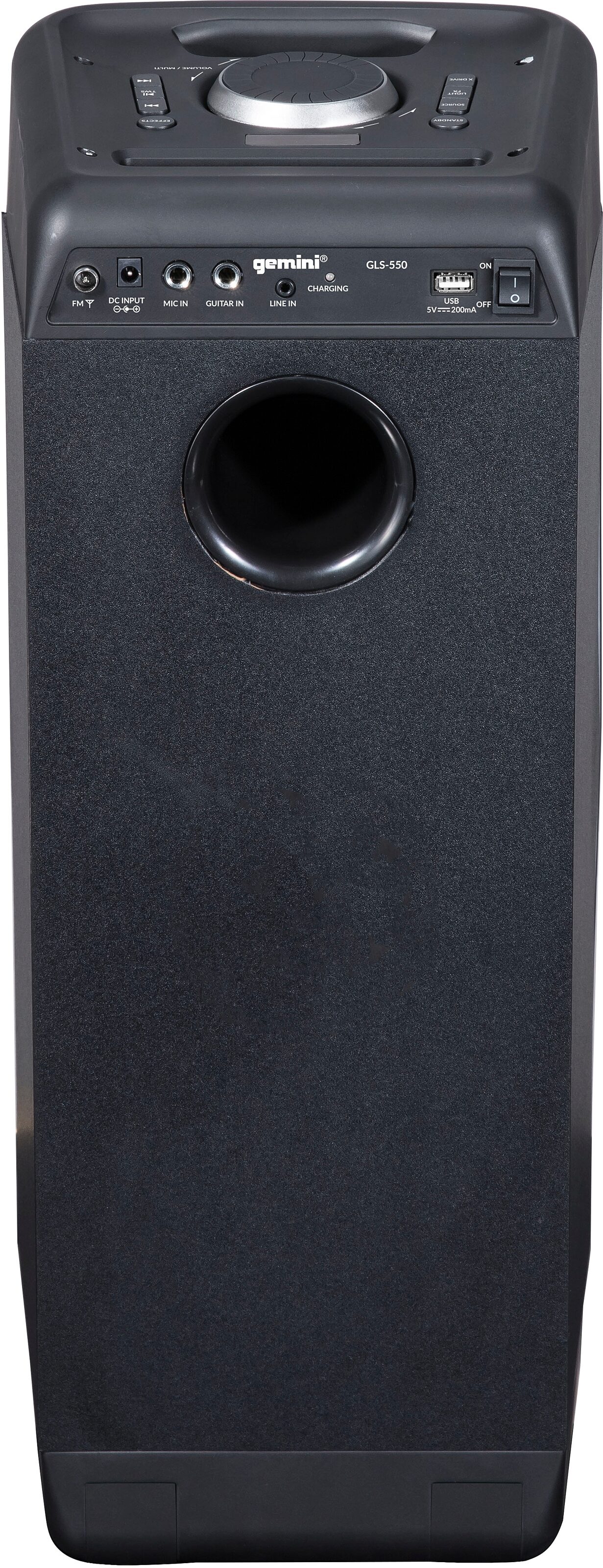 Gemini GLS550 Rechargeable Party PA Speaker, New, Action Position Back