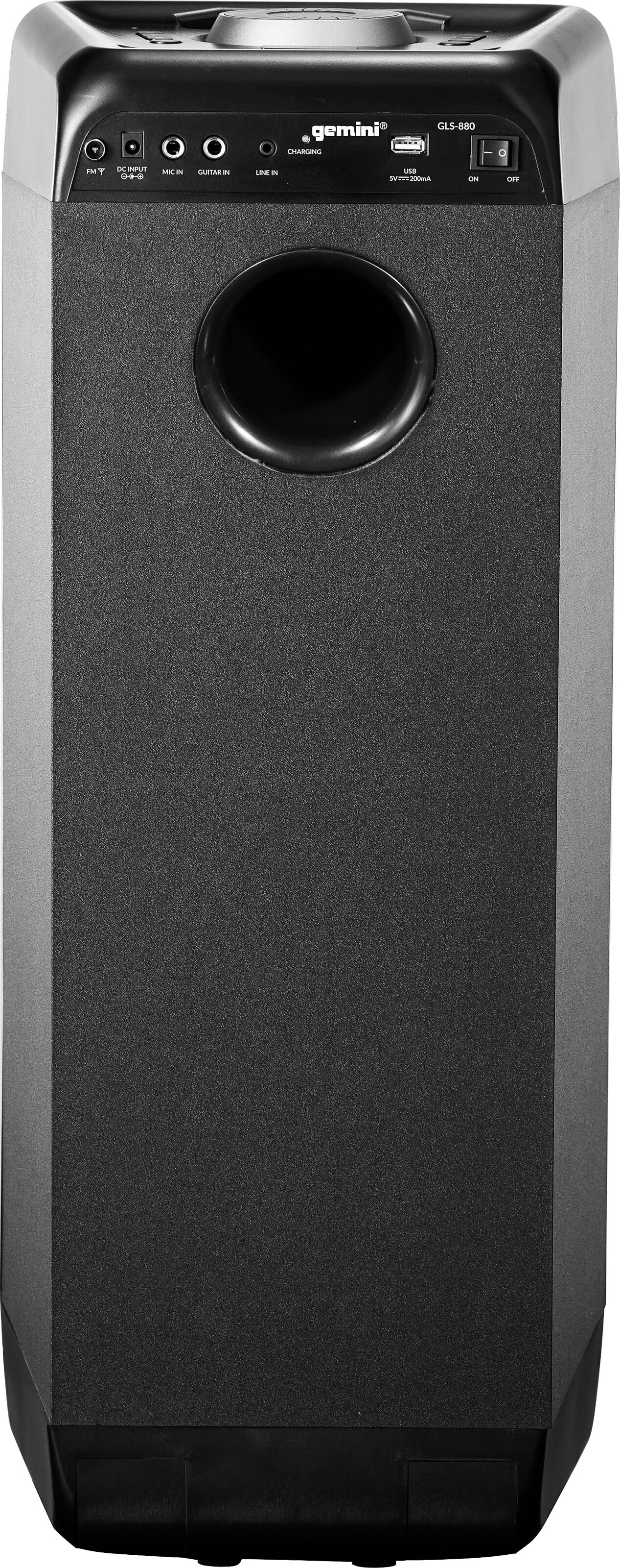 Gemini GLS-880 Rechargeable Party PA Speaker, Rear detail Back