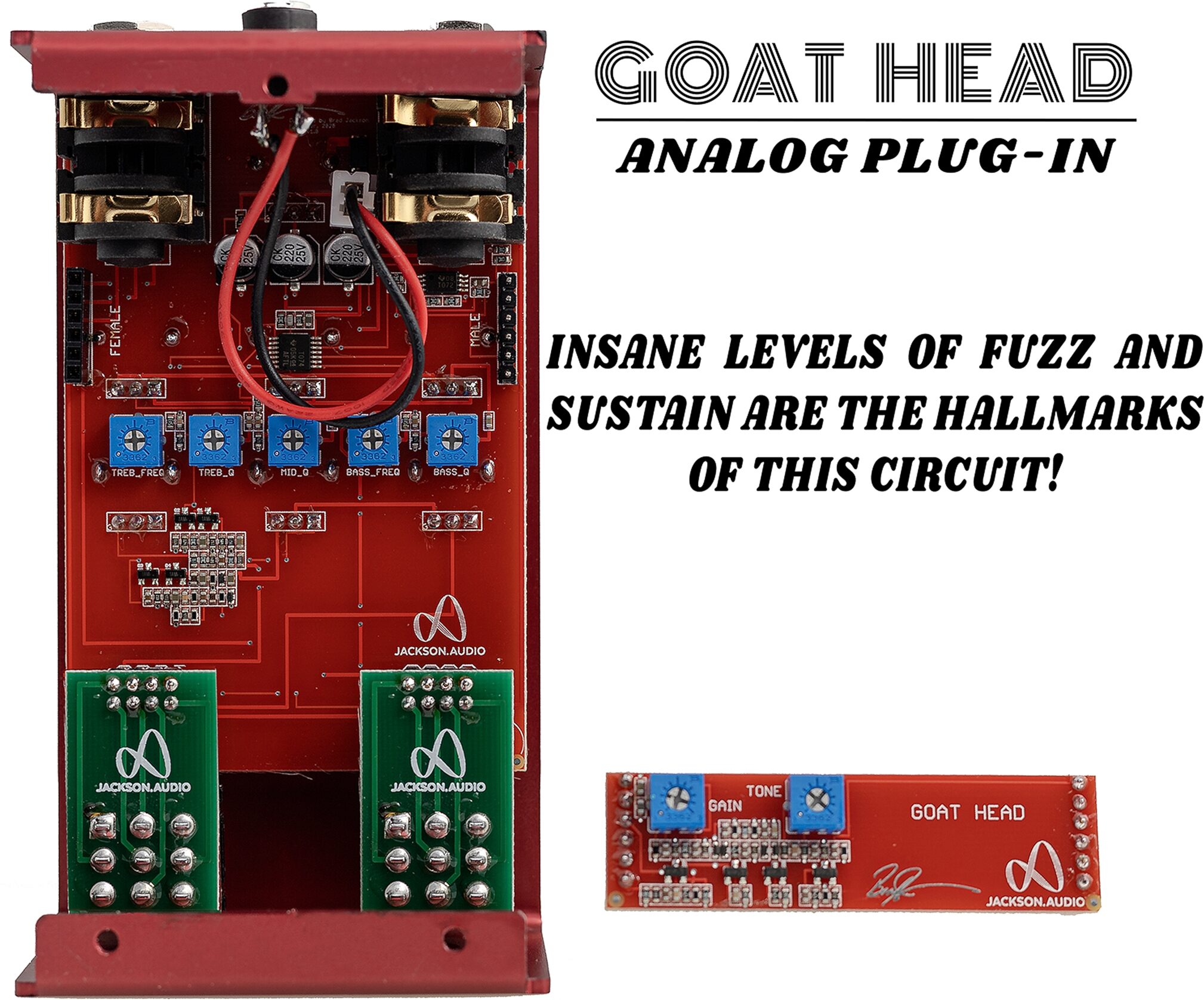 Jackson Audio Goat Head Fuzz Plug-In Module for Modular Fuzz Pedal, Action Position Back