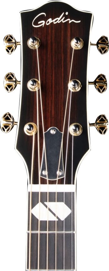 Godin Connaisseur MJ Electric Guitar with Rosewood Fingerboard (with Gig Bag), Black, Action Position Back