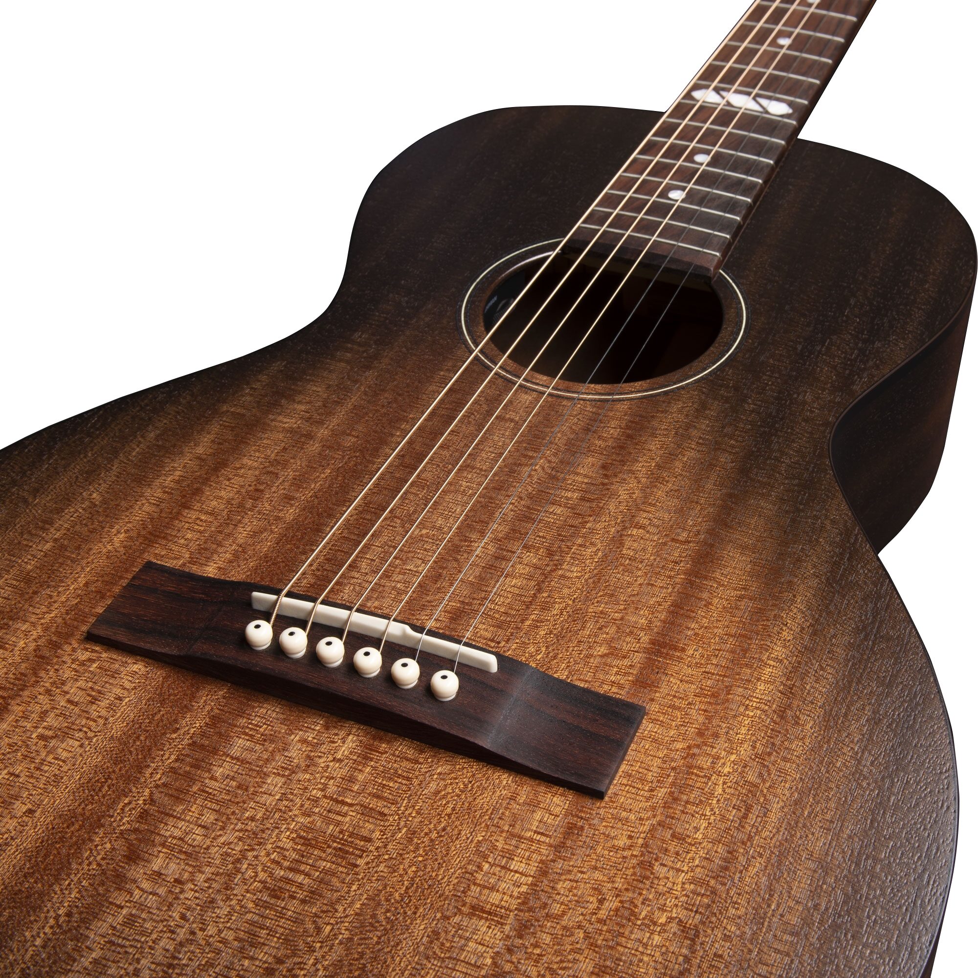Godin Limited Edition Parlor Acoustic-Electric Guitar, Black Burst, Action Position Back