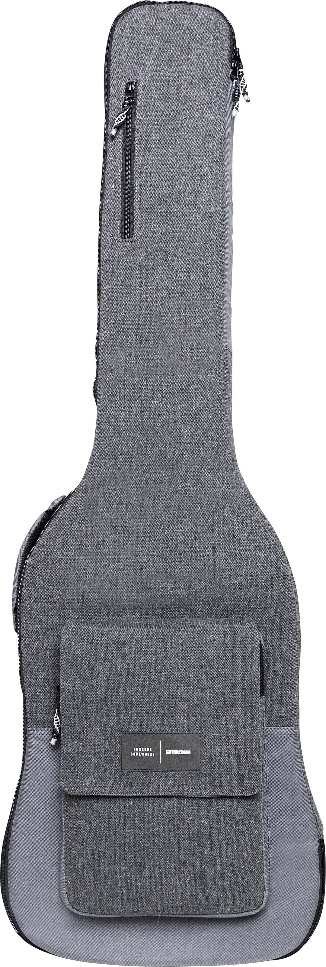 Gator Someone Somewhere Lux Electric Bass Gig Bag, Gray, GSSL-BASSGRY, Action Position Back