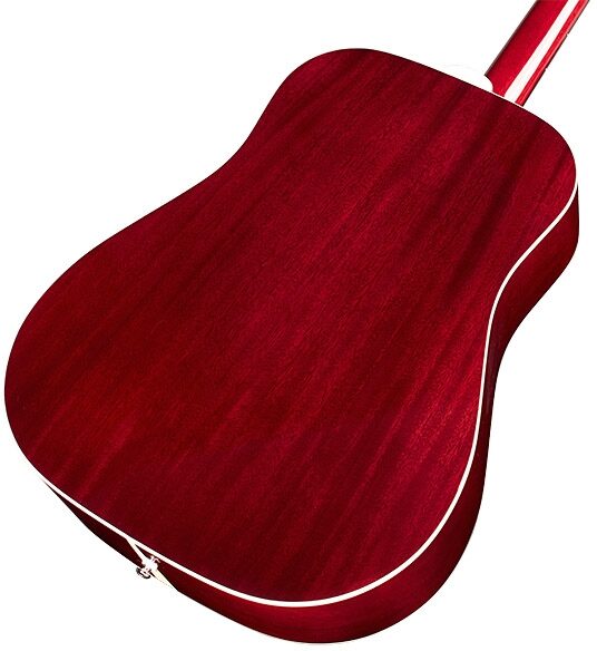 Guild D-140 Acoustic Guitar (with Case), Cherry Burst, Action Position Back