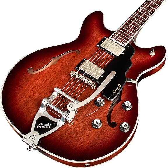 Guild Starfire I Electric Guitar, California Burst, Action Position Back