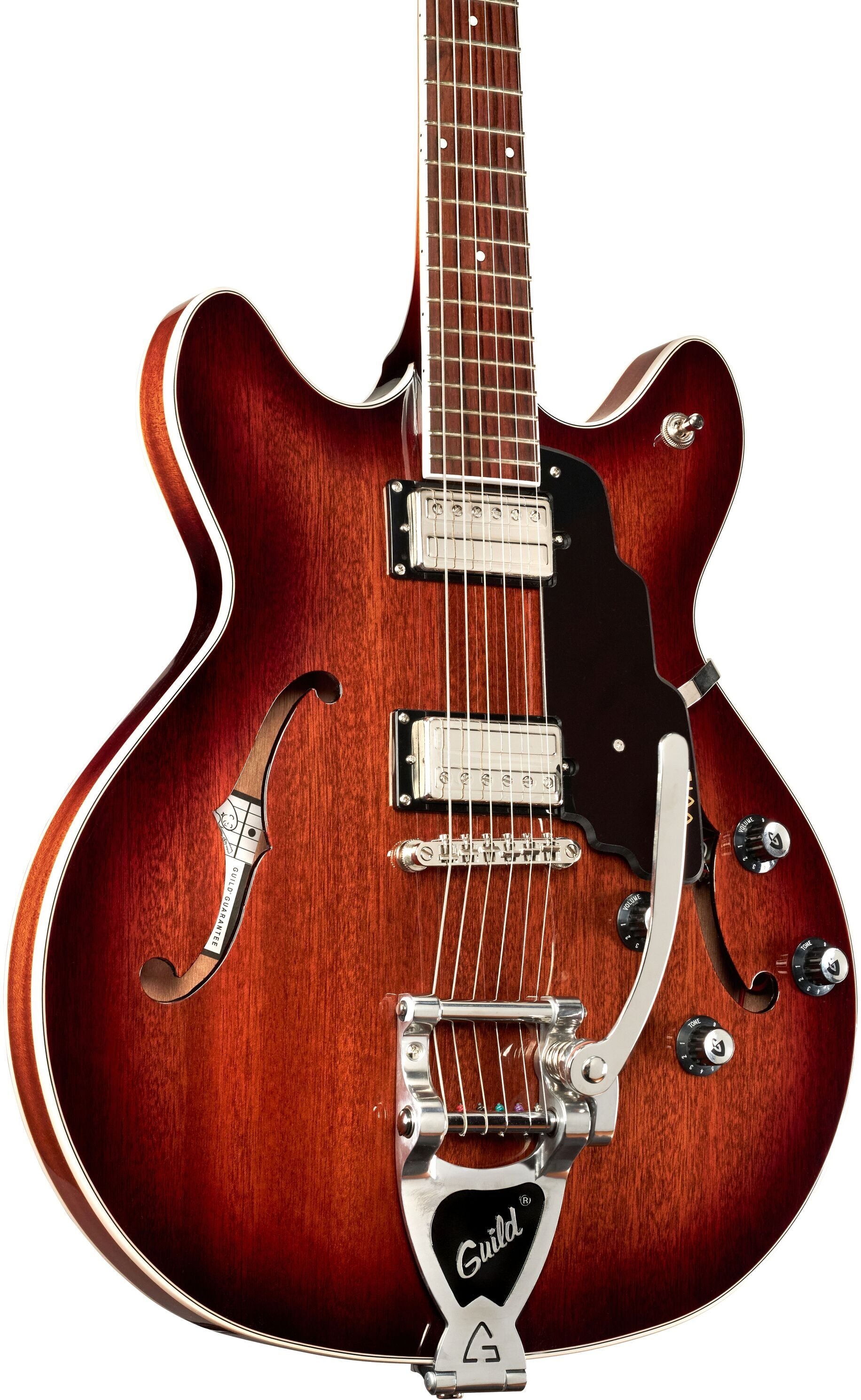 Guild Starfire I Electric Guitar, California Burst, Action Position Back