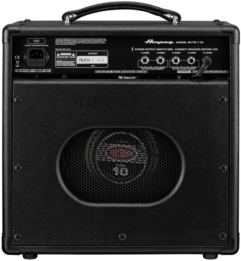Ampeg GVT5-110 Guitar Combo Amplifier (5 Watts, 1x10"), Back