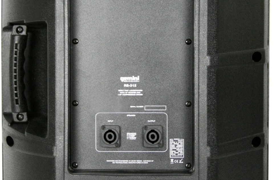 Gemini RS-312 Passive Loudspeaker (1x12"), Rear