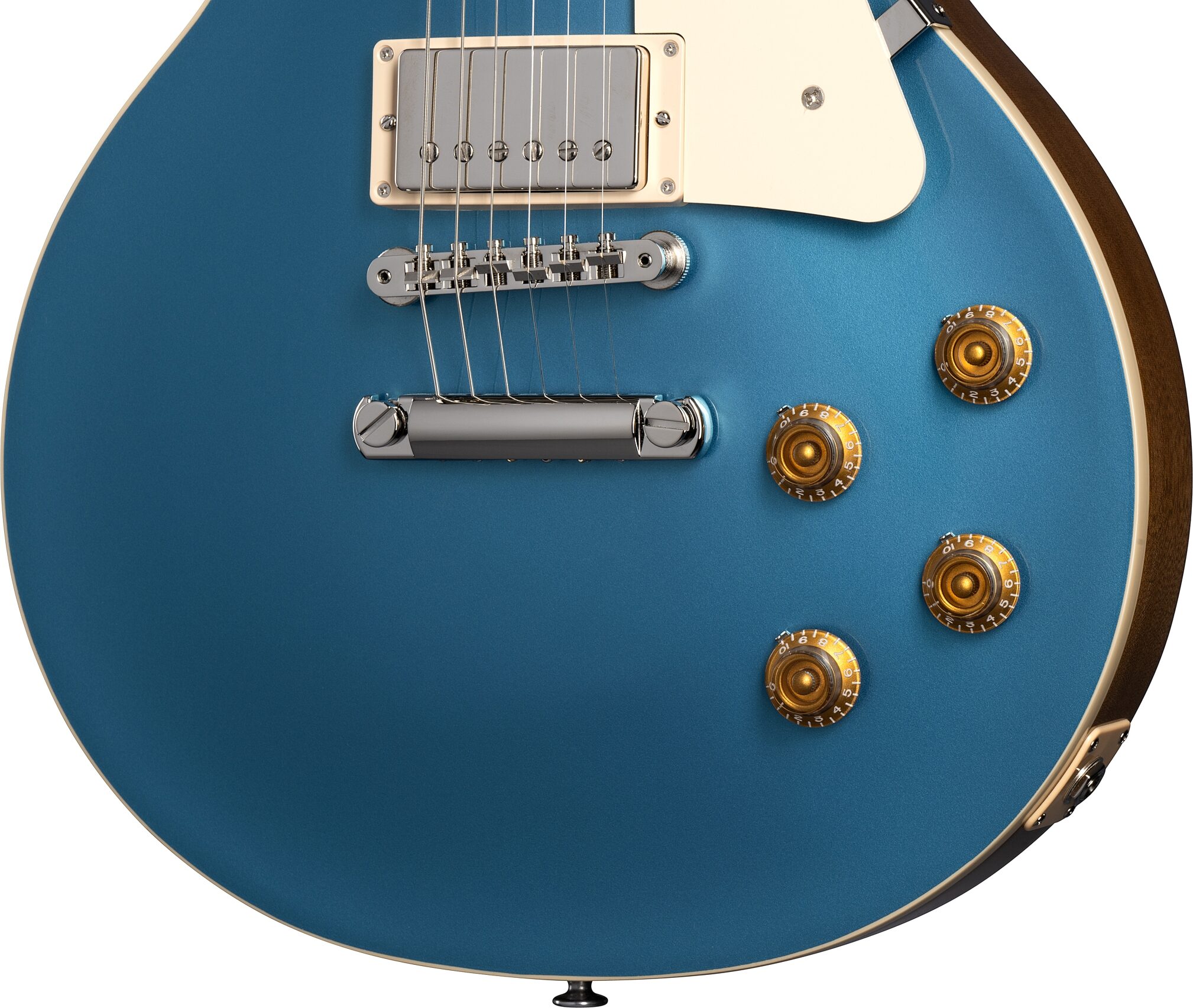 Gibson Les Paul Standard 50s Custom Color Electric Guitar, Figured Top (with Case), Pelham Blue, Open Box (Very Good), Main with all components Front