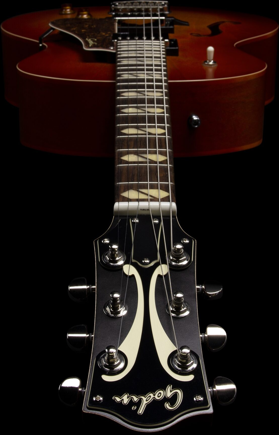 Godin 5th Avenue Jumbo HB Archtop Electric Guitar, Action Position Back
