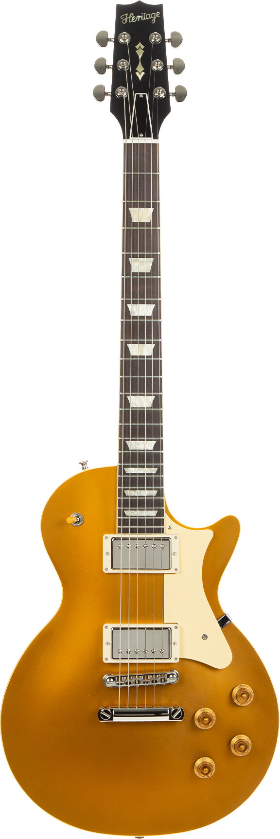 Heritage Custom Core H-150 Plain Top Electric Guitar, Gold Top, Action Position Back