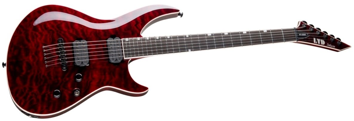 ESP LTD H3-1000 Quilted Maple Electric Guitar, See-Thru Black Cherry, view