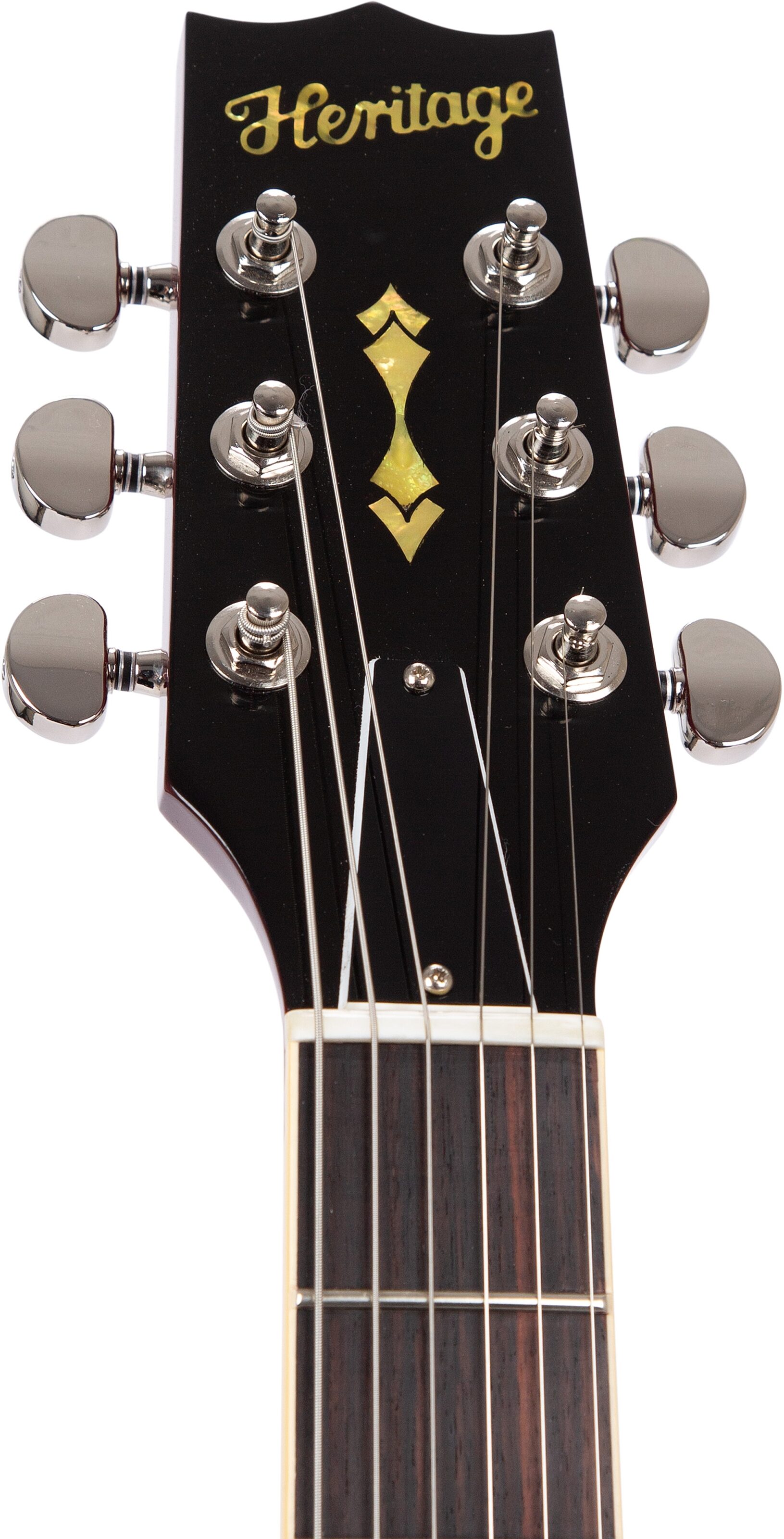 Heritage Custom Core H-535 Semi-Hollowbody Electric Guitar, Dark Cherry Sunburst, Action Position Back