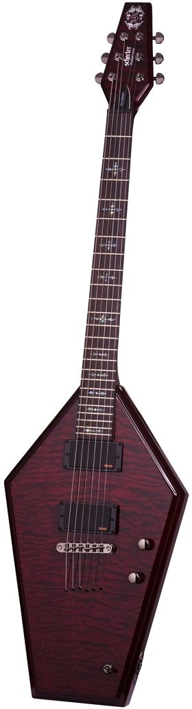 Schecter Hellraiser Casket Electric Guitar, Black Cherry