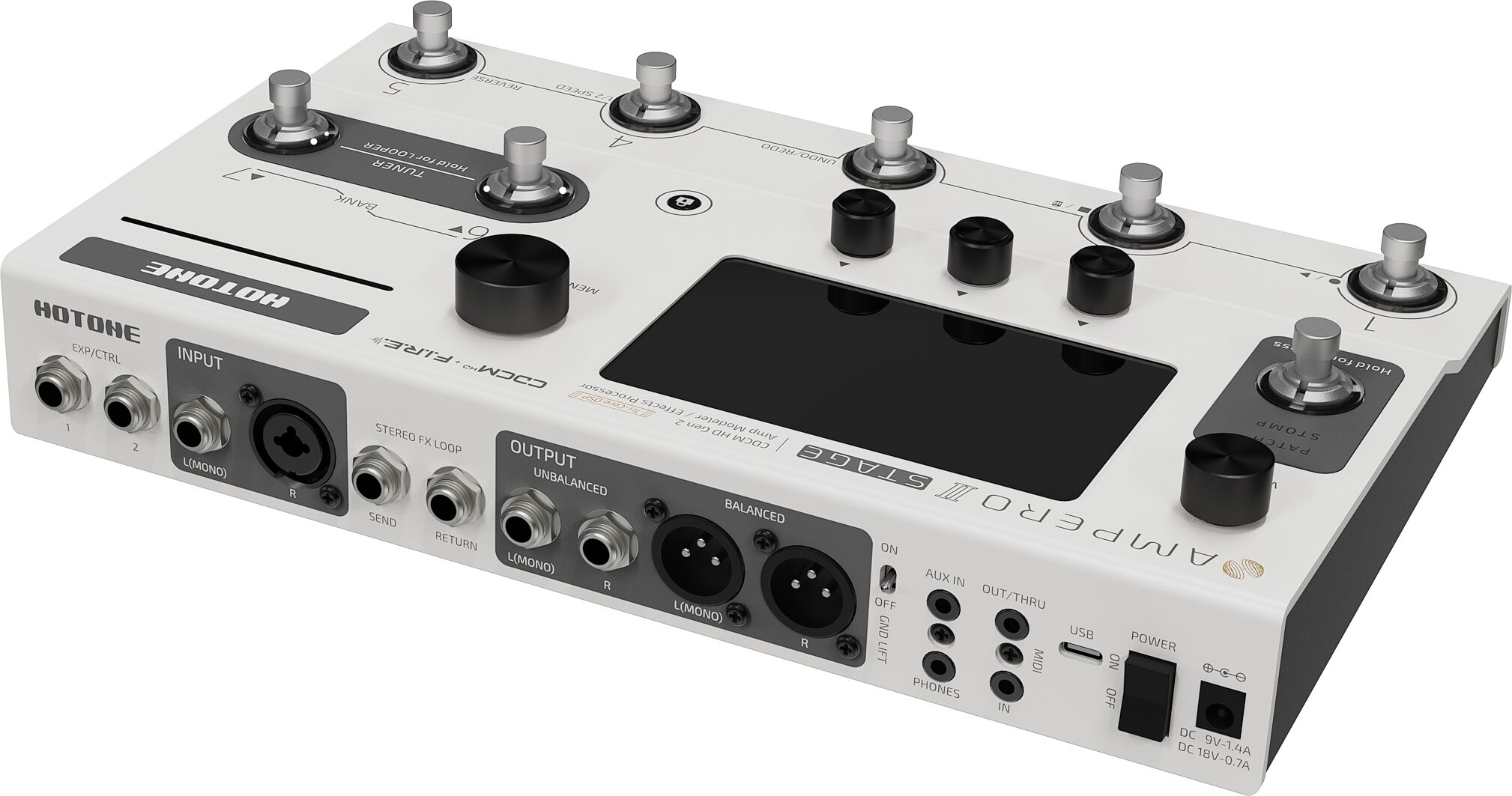 Hotone Ampero II Stage Amp Modeler Effects Processor, New, Action Position Back
