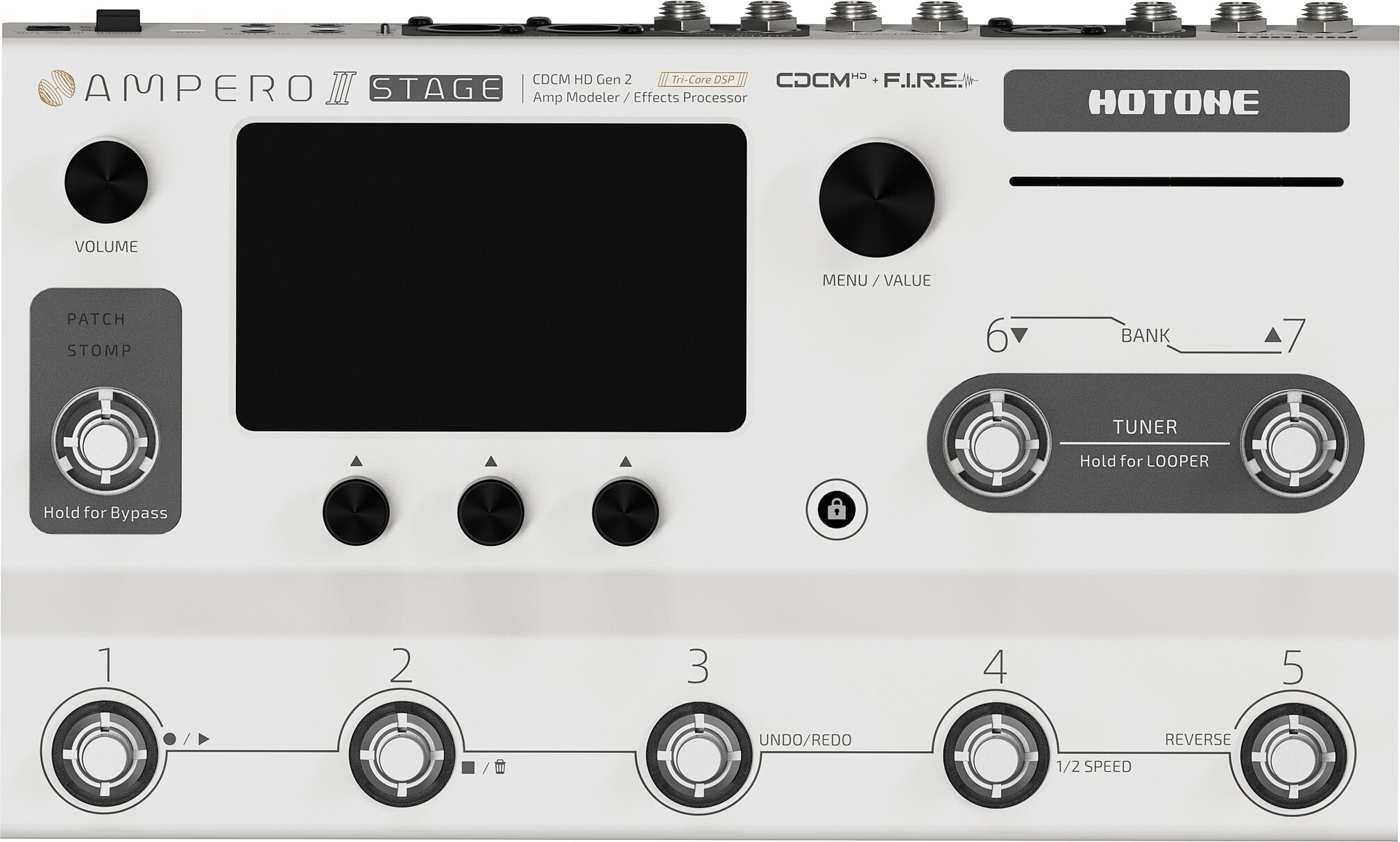 Hotone Ampero II Stage Amp Modeler Effects Processor, New, Action Position Back