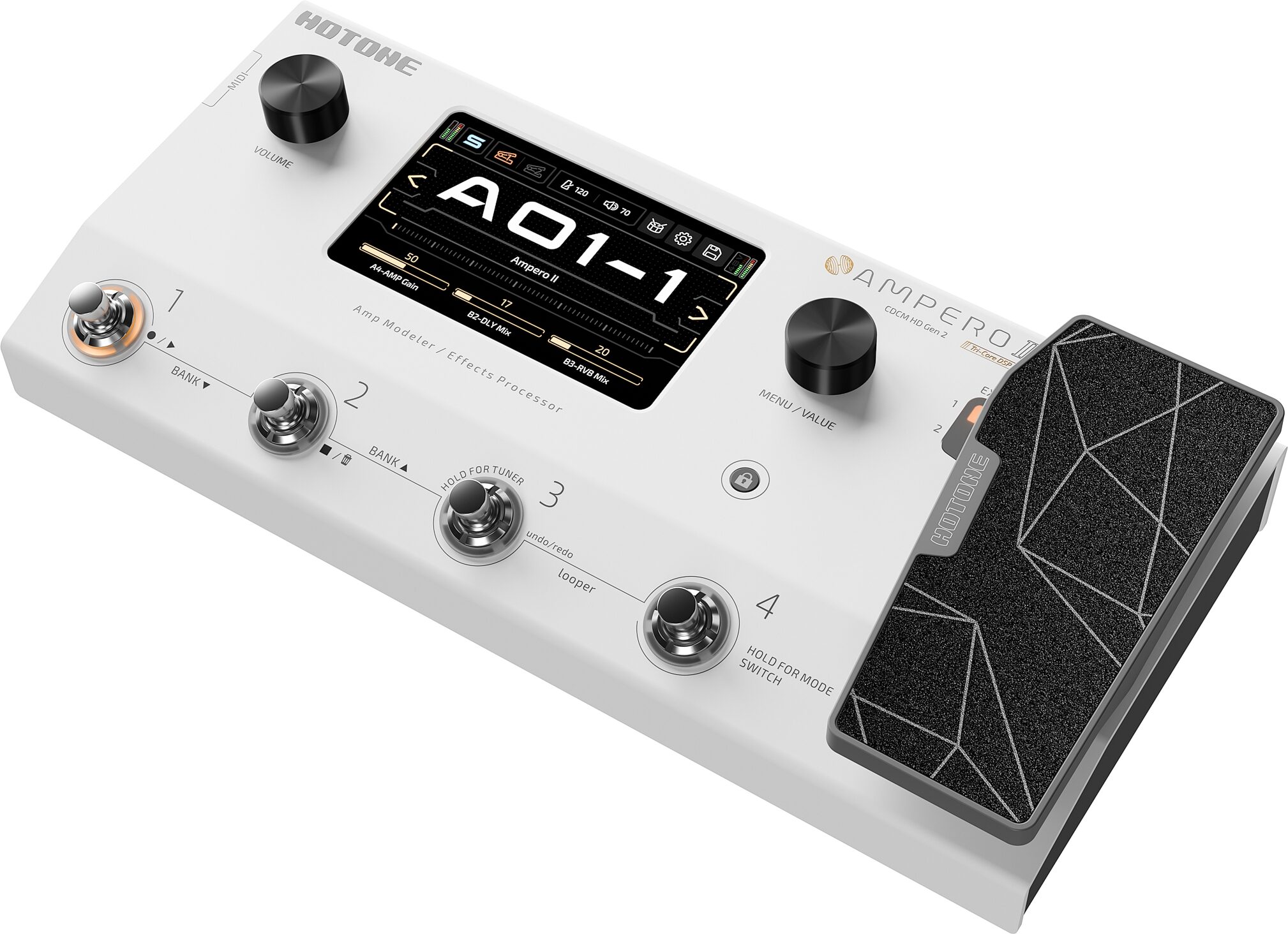 Hotone Ampero II Amp Modeler and Effects Processor, New, Action Position Back