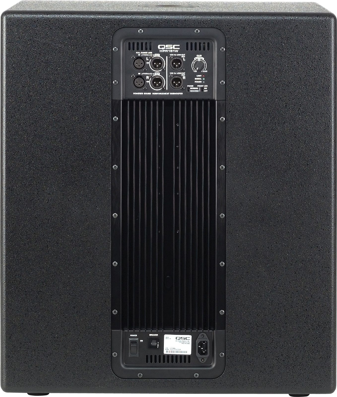 QSC HPR151i Powered Subwoofer (700 Watts, 1x15 in.), Rear