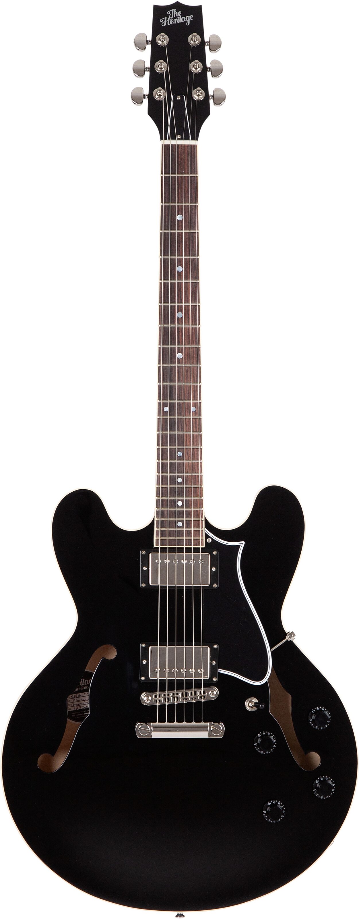 Heritage Standard H-535 Semi-Hollowbody Electric Guitar, Ebony, Action Position Back
