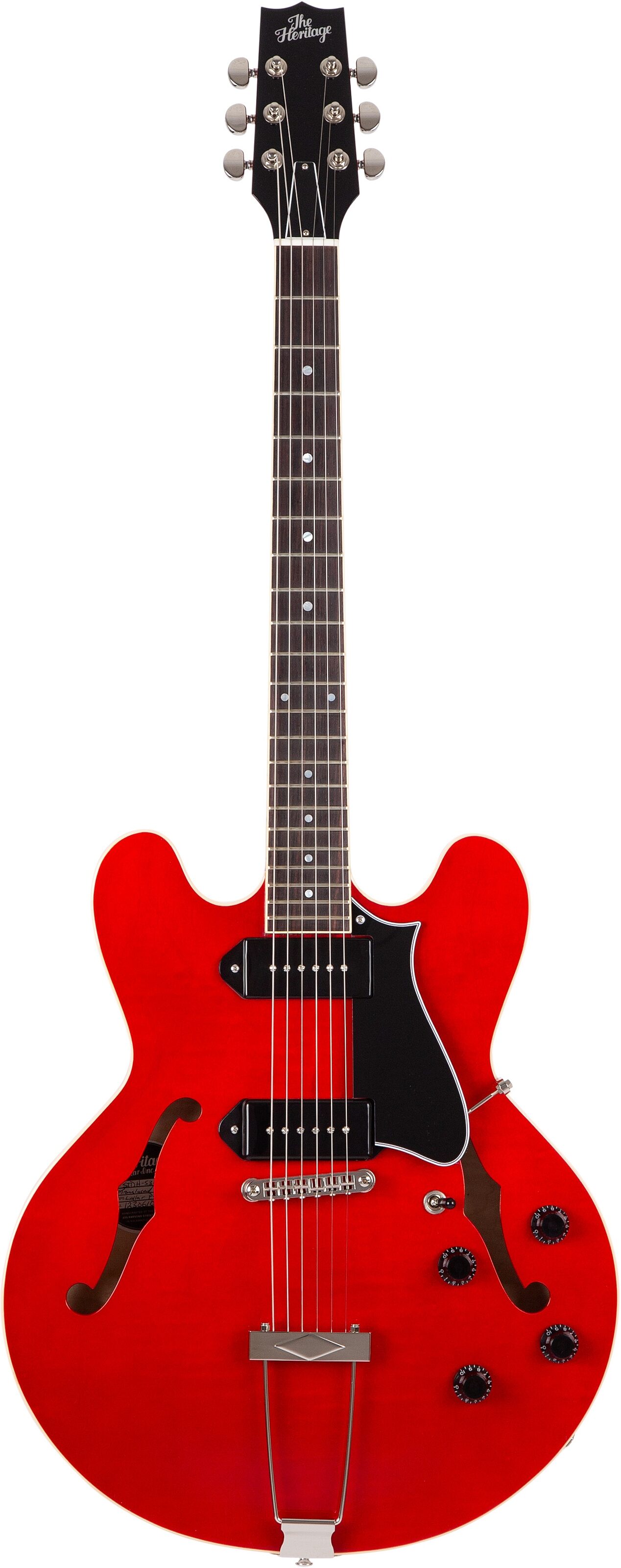 Heritage Standard H-530 Hollowbody Electric Guitar, Transparent Cherry, Action Position Back