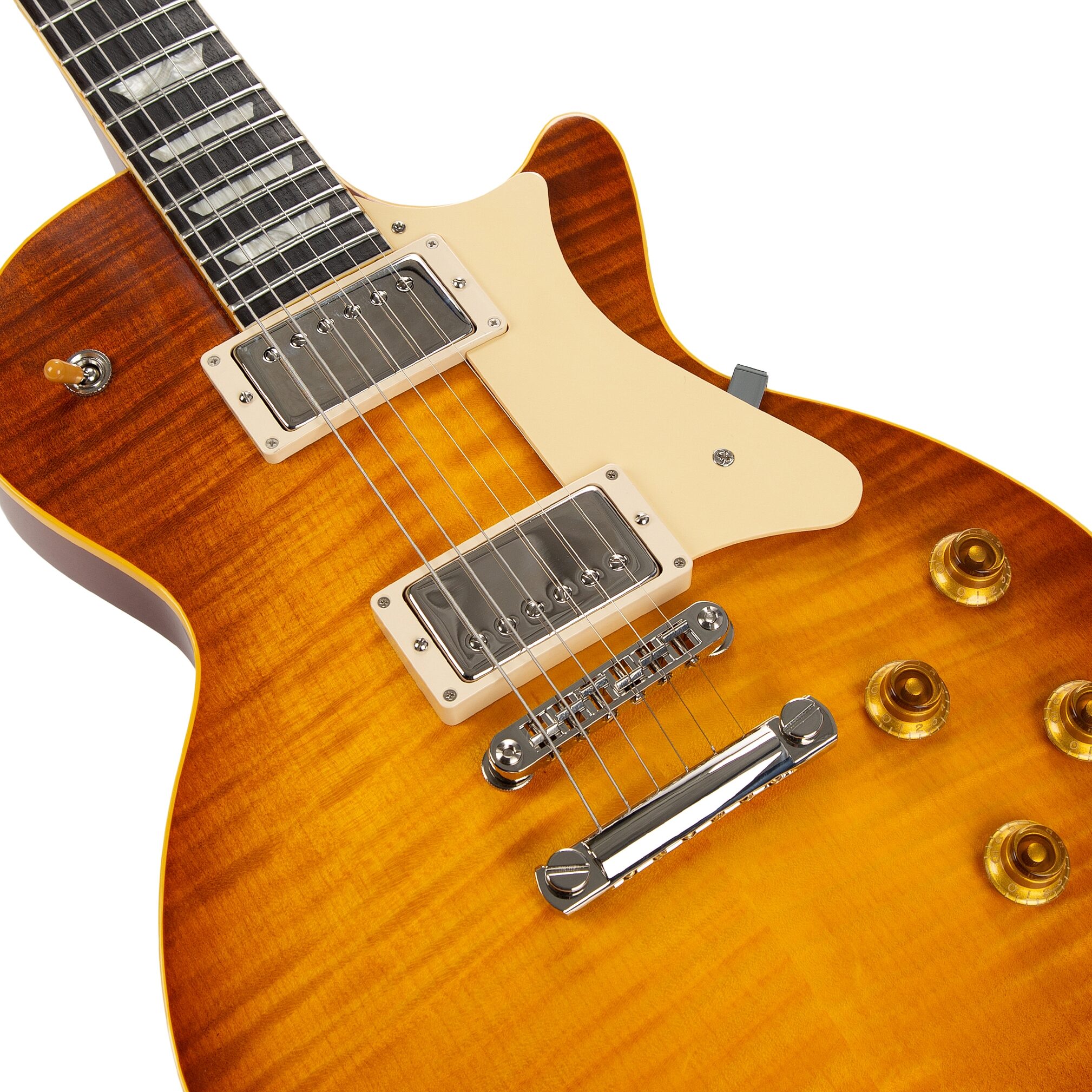 Heritage Custom Core H-150 Plain Top Electric Guitar, Dirty Lemon Burst, Action Position Back