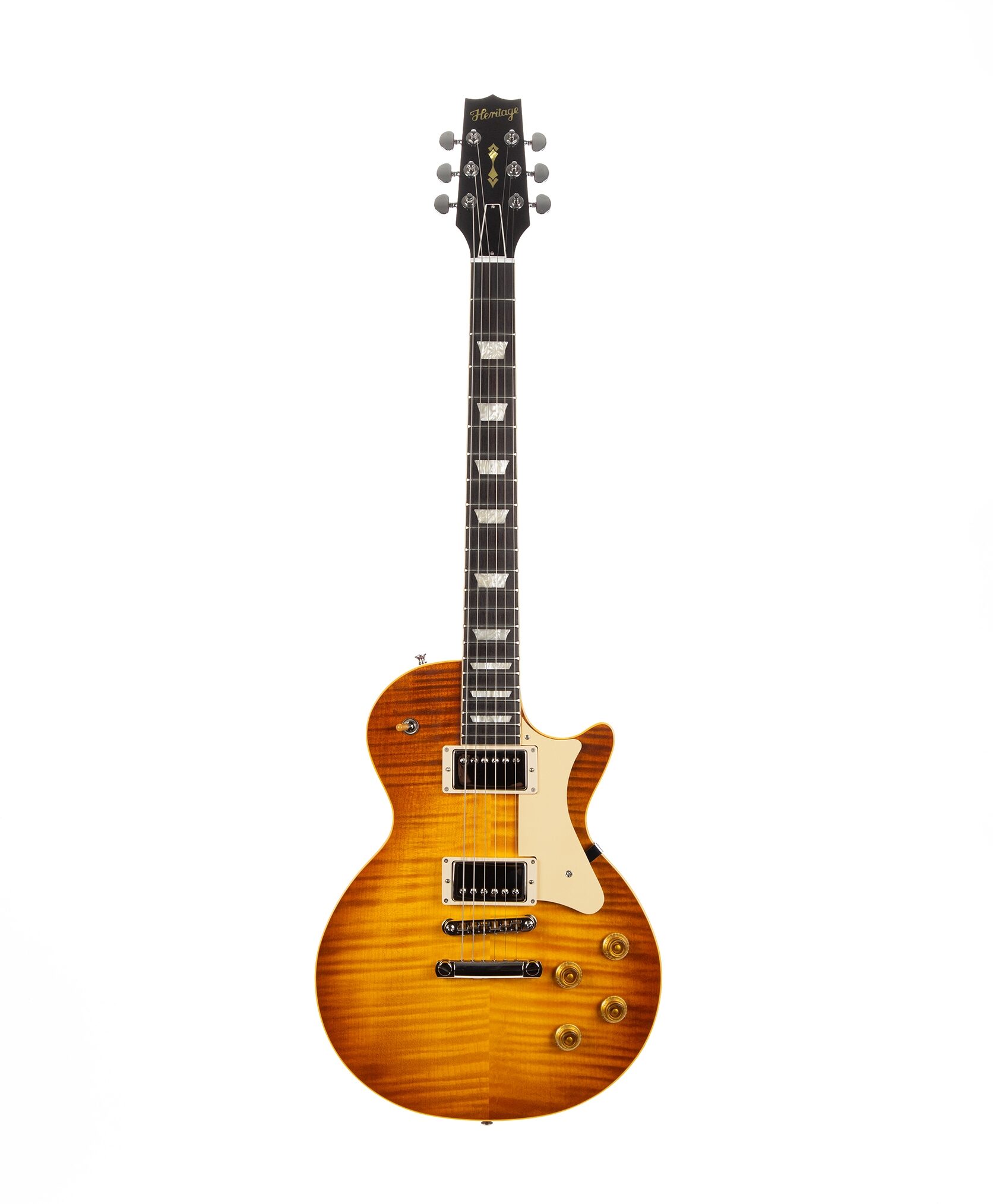 Heritage Custom Core H-150 Plain Top Electric Guitar, Dirty Lemon Burst, Action Position Back
