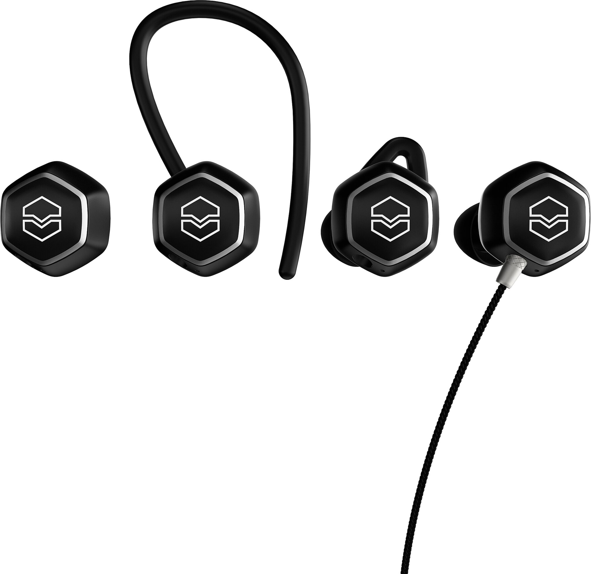 V-Moda Hexamove Pro True Wireless Bluetooth Earbuds, Action Position Back