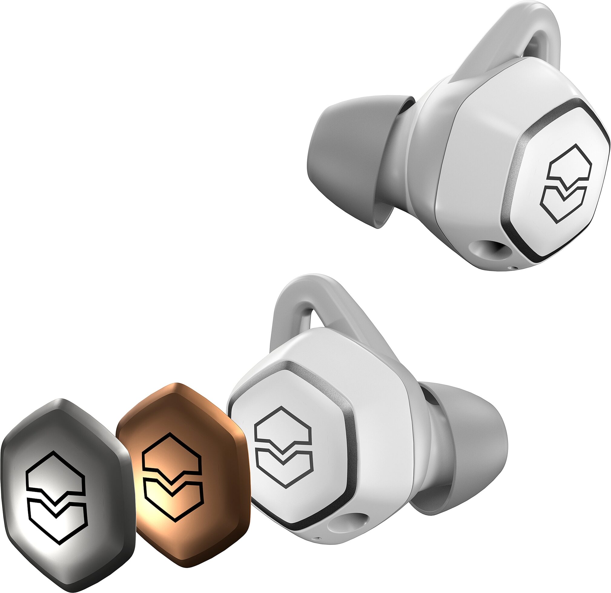 V-Moda Hexamove Pro True Wireless Bluetooth Earbuds, Action Position Back