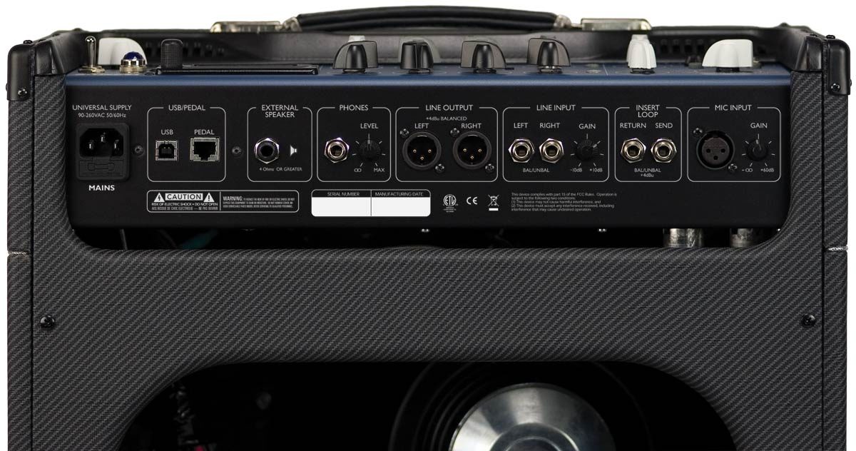 Mackie Hotwire VT12 Guitar Combo Amplifier, Rear Panel