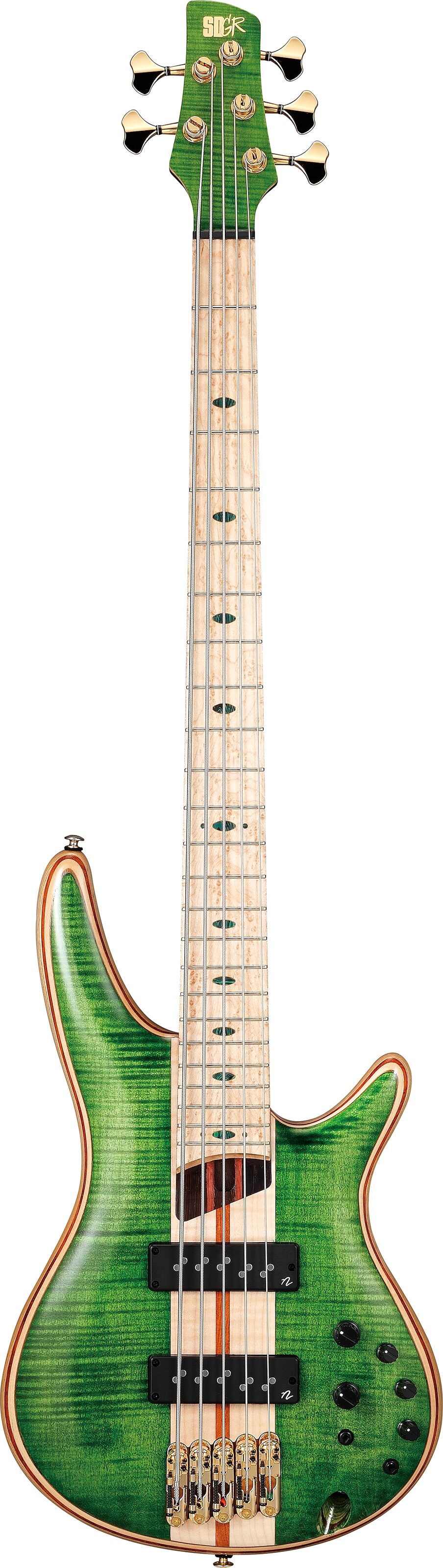 Ibanez SR5FMDX Premium Electric Bass, 5-String (with Gig Bag), Action Position Back