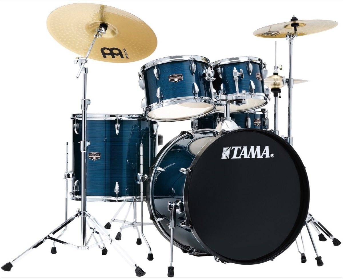 Tama IE52C Imperialstar Drum Kit, 5-Piece (with Meinl Cymbals), Hairline Blue, Main