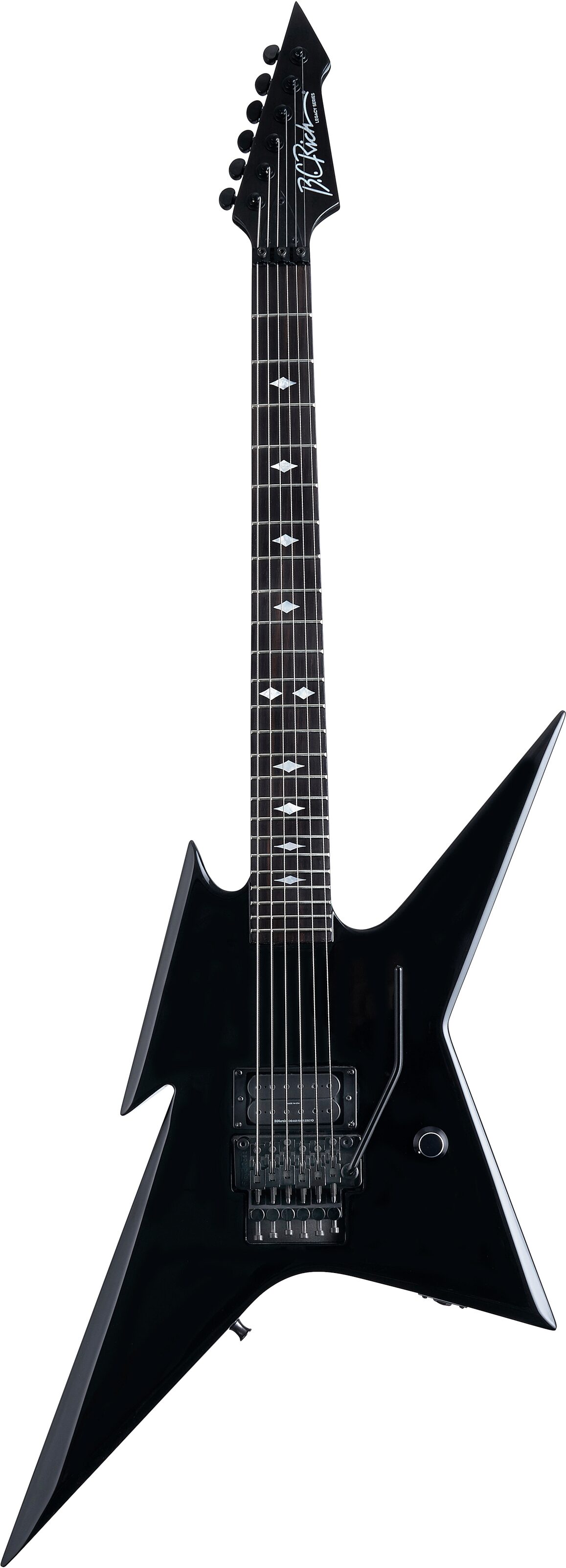 B.C. Rich Ironbird MK1 Legacy Series FR Electric Guitar, Gloss Black, Action Position Back