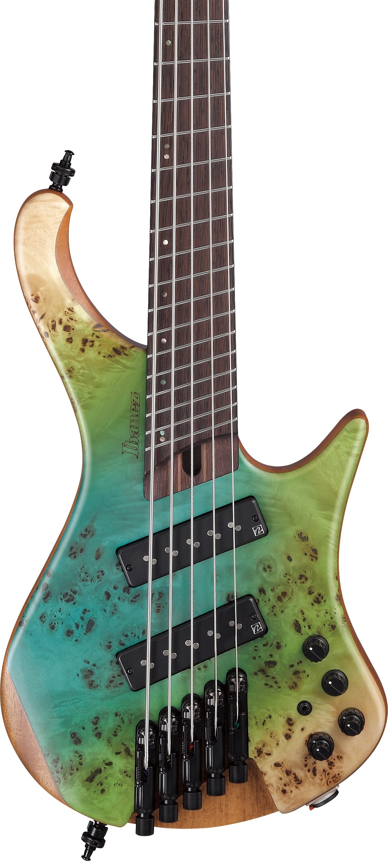 Ibanez EHB1505SMS Bass Workshop Electric Bass (with Gig Bag), Ocean Inlet Flat, Open Box (Good), Main with all components Front
