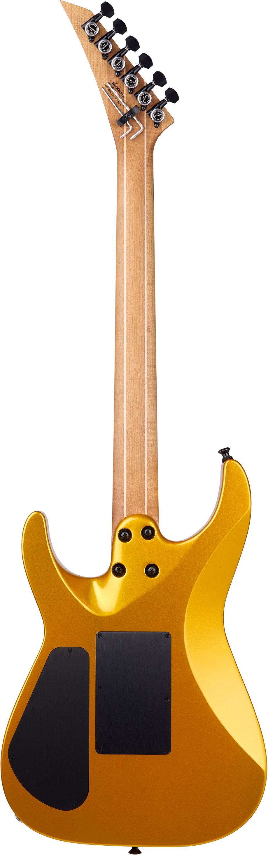 Jackson American Series Virtuoso Electric Guitar (with Case), Gold Rush, Action Position Back