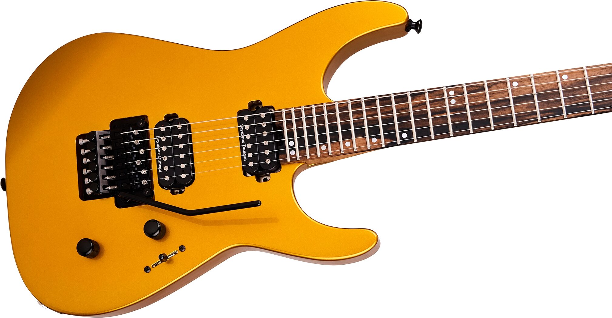 Jackson American Series Virtuoso Electric Guitar (with Case), Gold Rush, Action Position Back