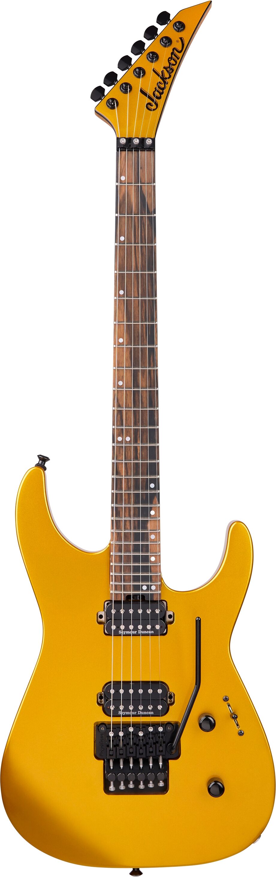 Jackson American Series Virtuoso Electric Guitar (with Case), Gold Rush, Action Position Back
