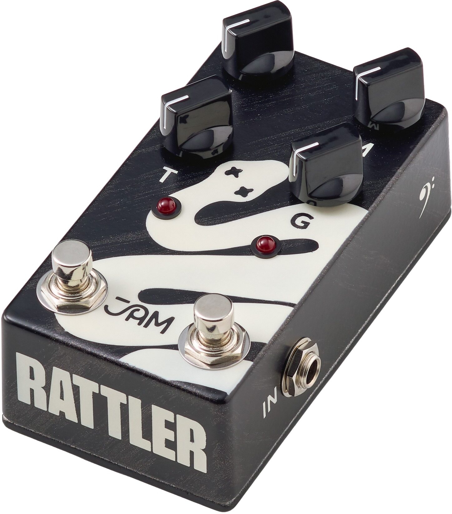 JAM Pedals Rattler Bass Distortion Pedal, Action Position Side