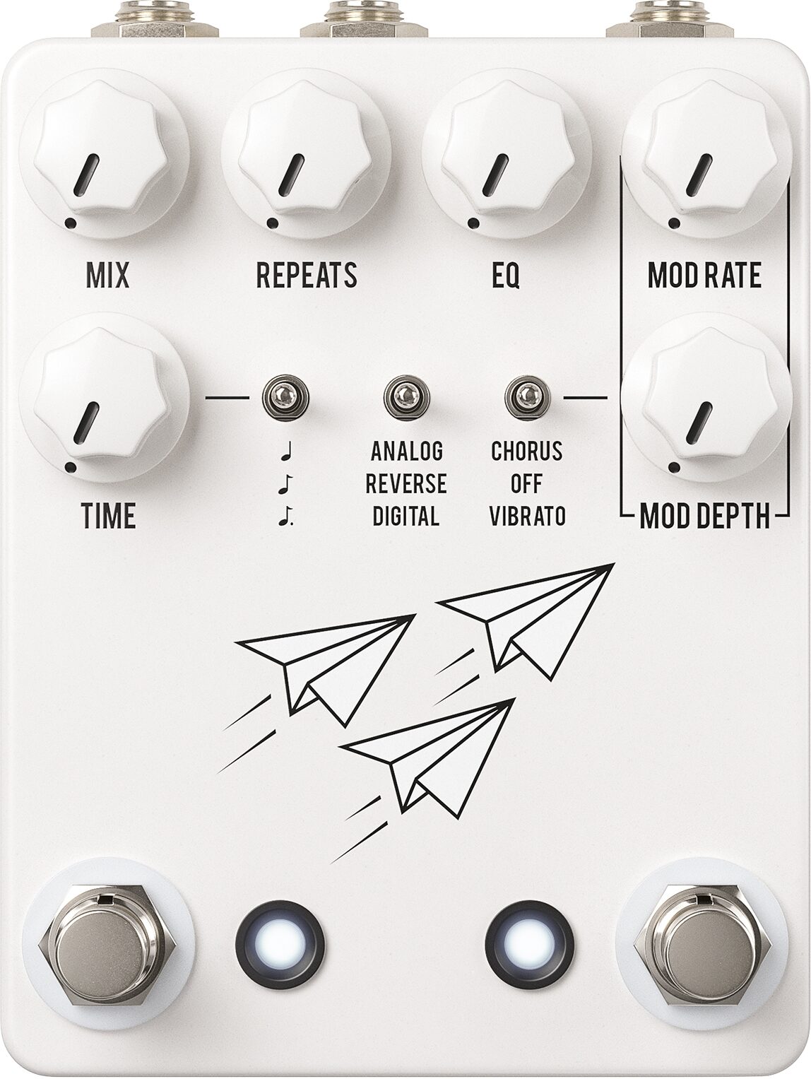 JHS Flight Delay Pedal, White, Open Box (Like New), Action Position Back