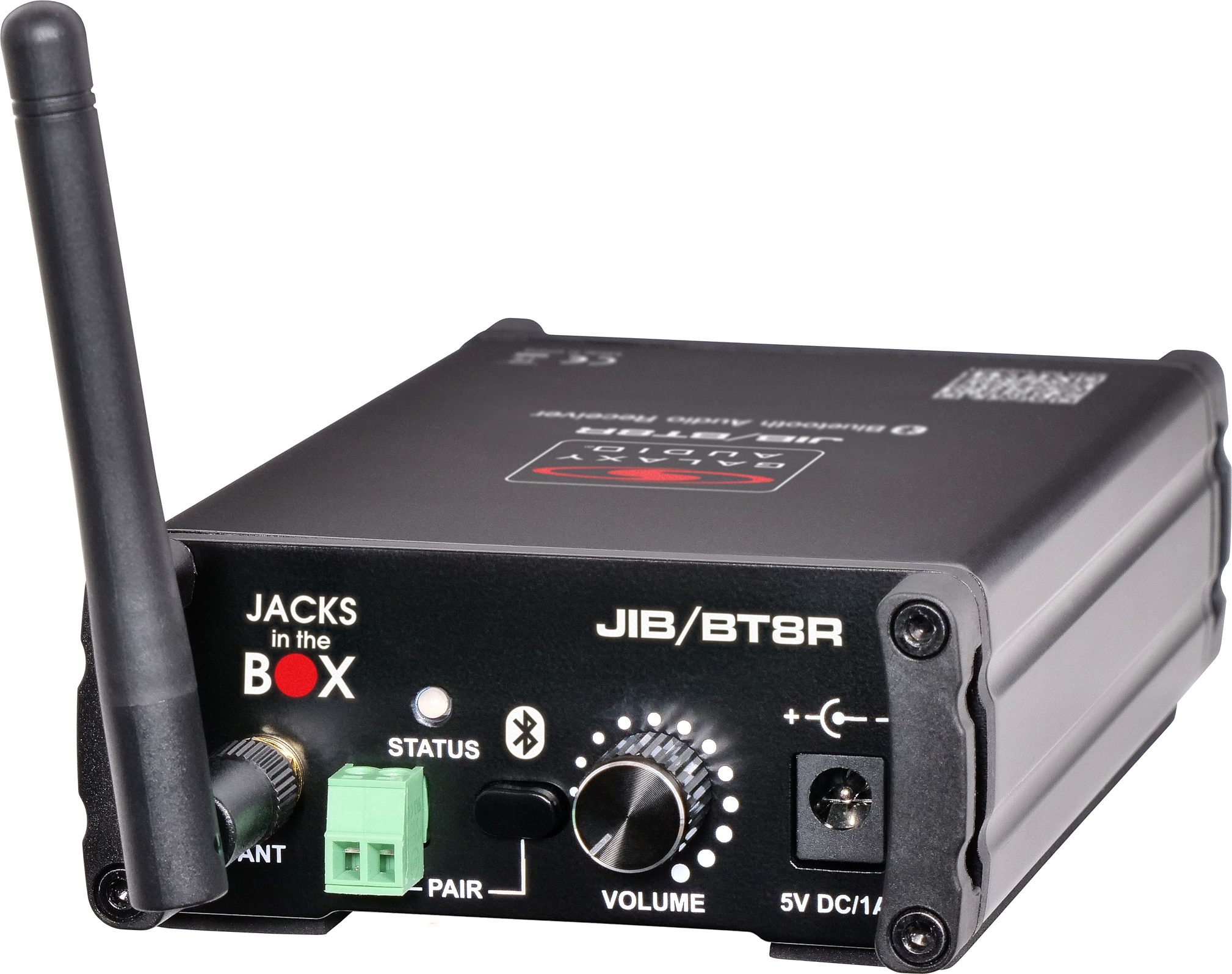 Galaxy Audio JIB/BT8R Stereo Bluetooth Receiver, Action Position Front