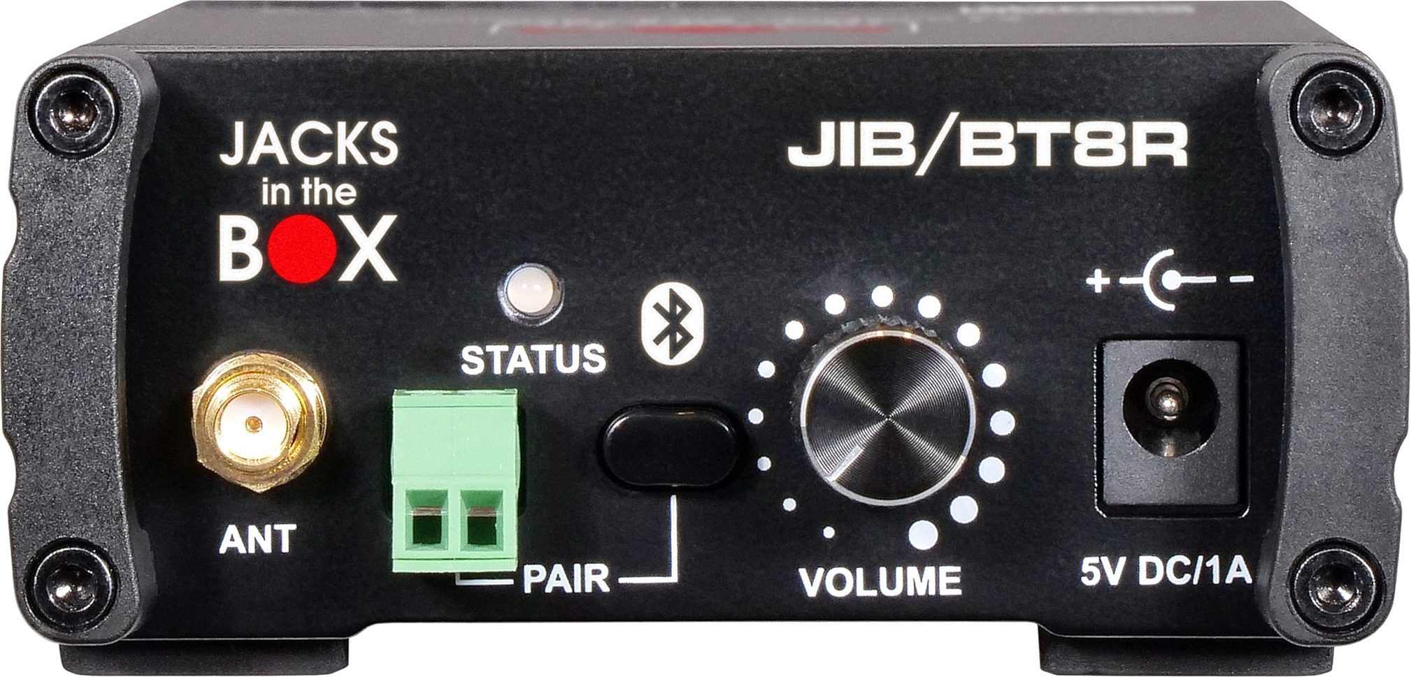 Galaxy Audio JIB/BT8R Stereo Bluetooth Receiver, Action Position Front