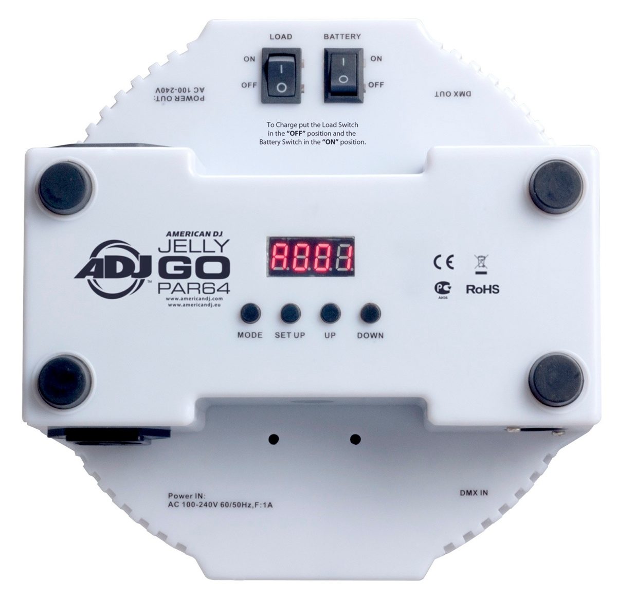 American DJ Jelly Go Par64 RGBA Stage Light, Rear