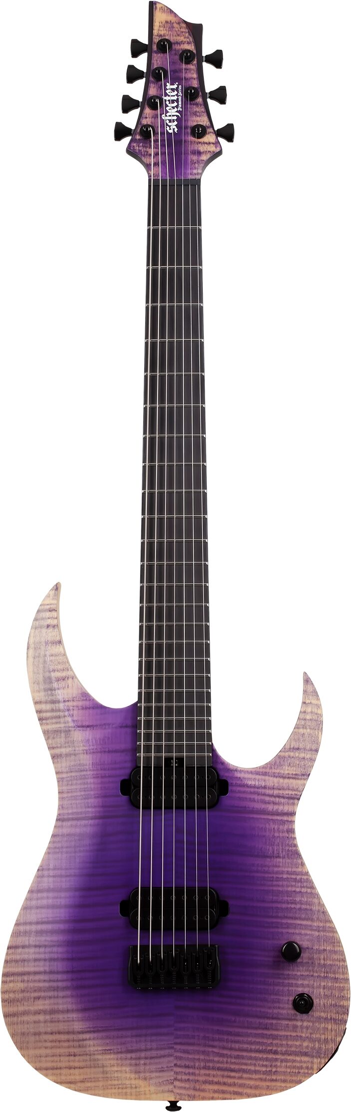 Schecter John Browne Tao-7 Electric Guitar, 7-String, Ozone Burst, Action Position Back