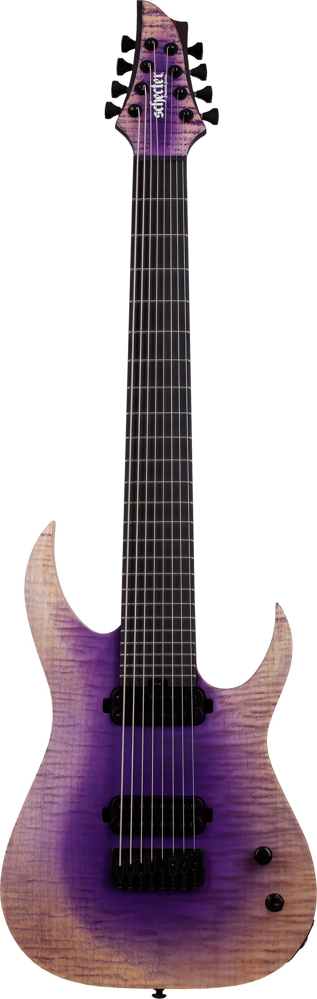 Schecter John Browne Tao-8 Electric Guitar, Ozone Burst, Action Position Back