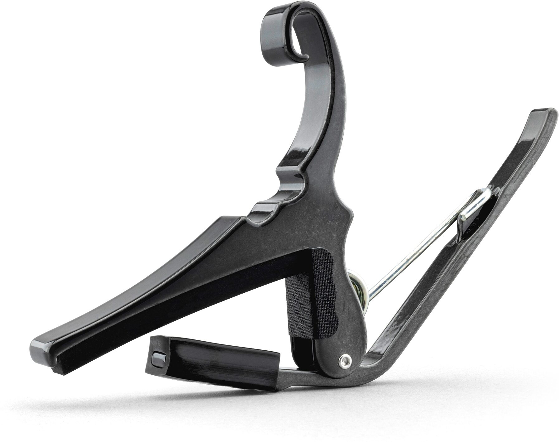 Kyser Quick Change Acoustic Guitar Capo, Black Chrome, Action Position Back