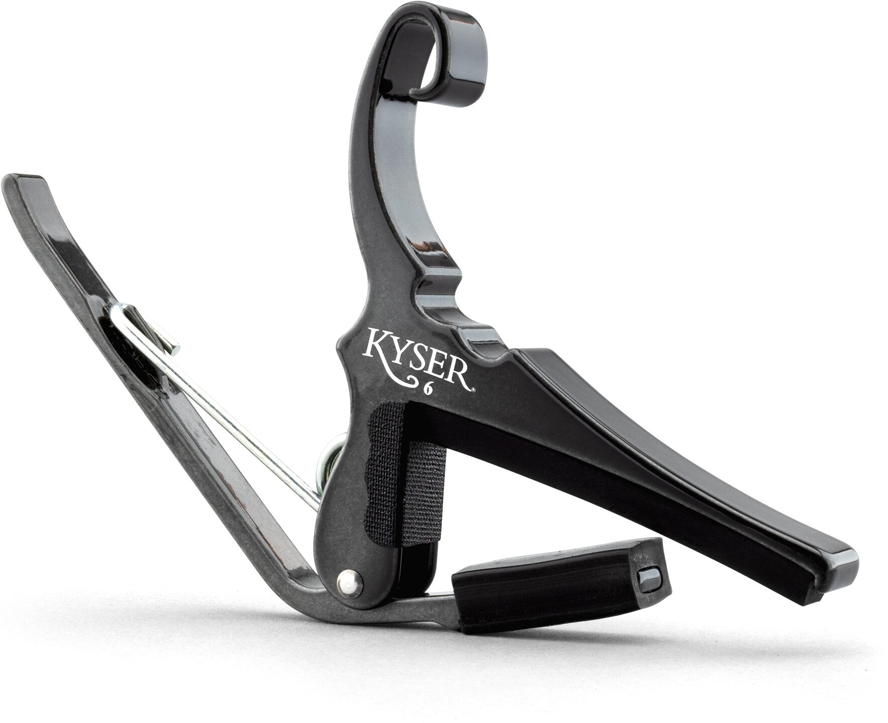Kyser Quick Change Acoustic Guitar Capo, Black Chrome, Action Position Back