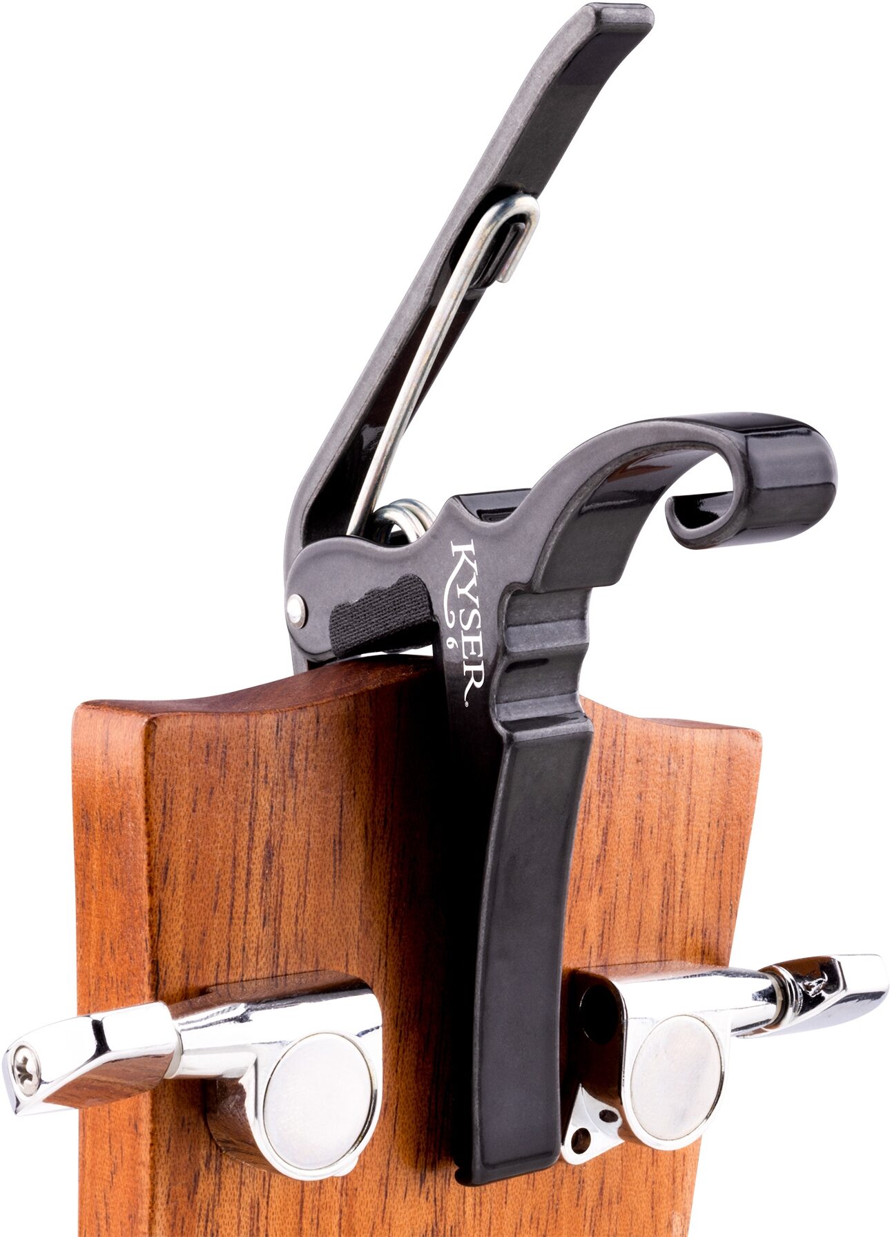 Kyser Quick Change Acoustic Guitar Capo, Black Chrome, Action Position Back