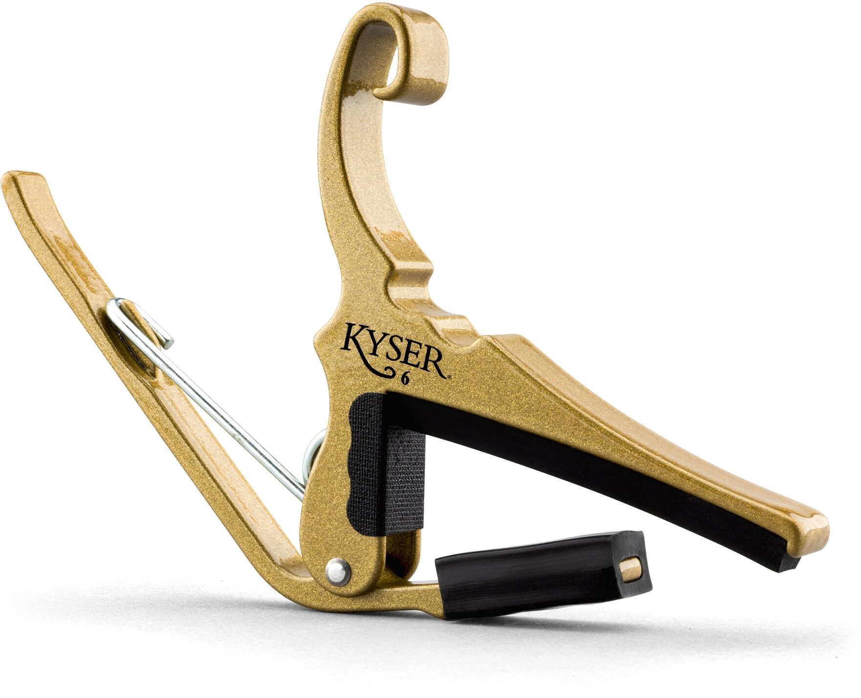Kyser Quick Change Acoustic Guitar Capo, Gold, Action Position Back