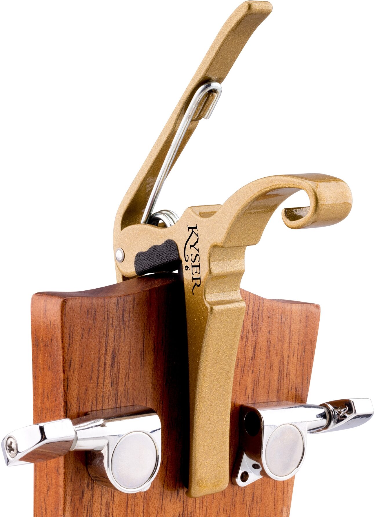 Kyser Quick Change Acoustic Guitar Capo, Gold, Action Position Back