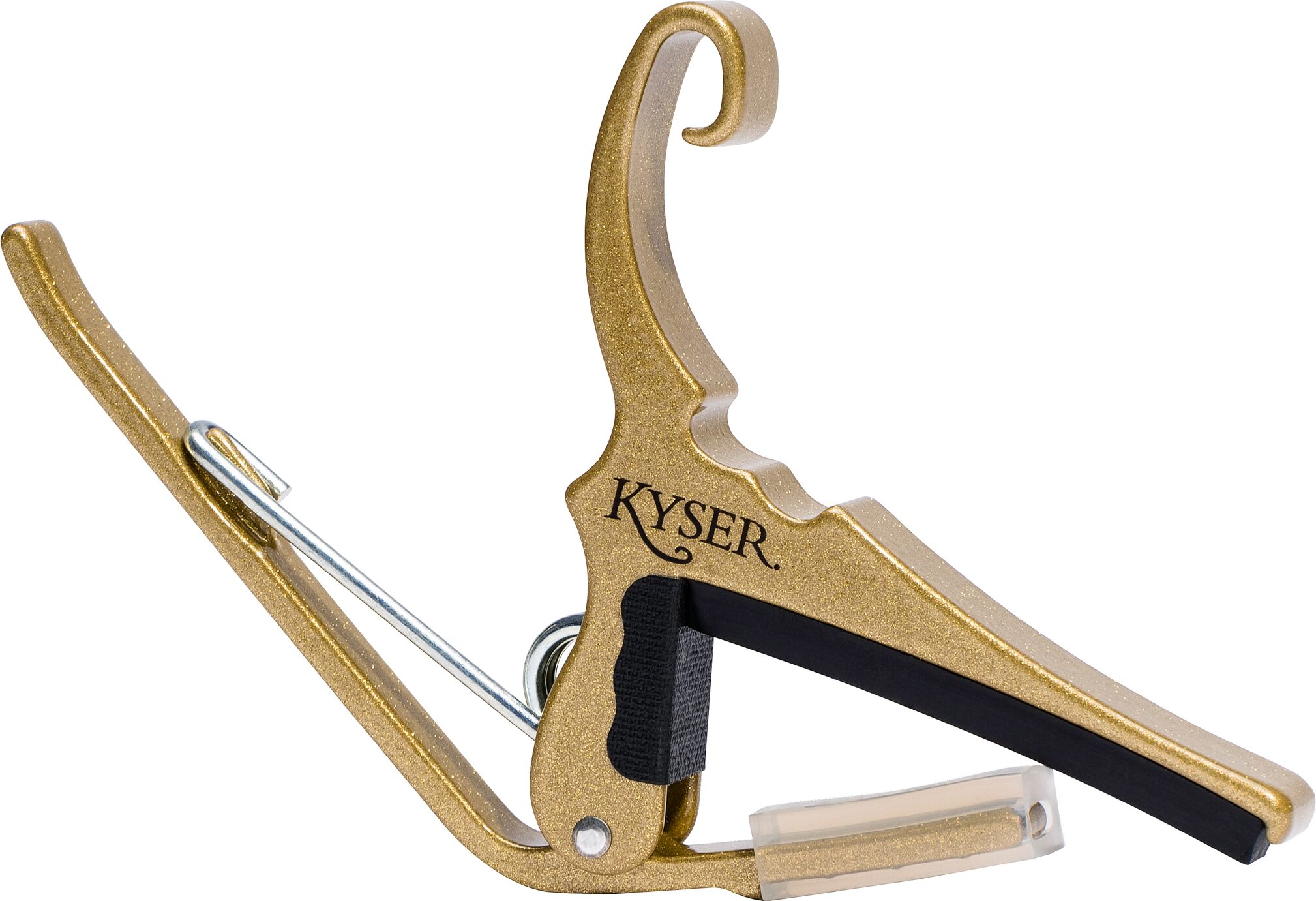 Kyser Quick Change Acoustic Guitar Capo, Gold, Action Position Back