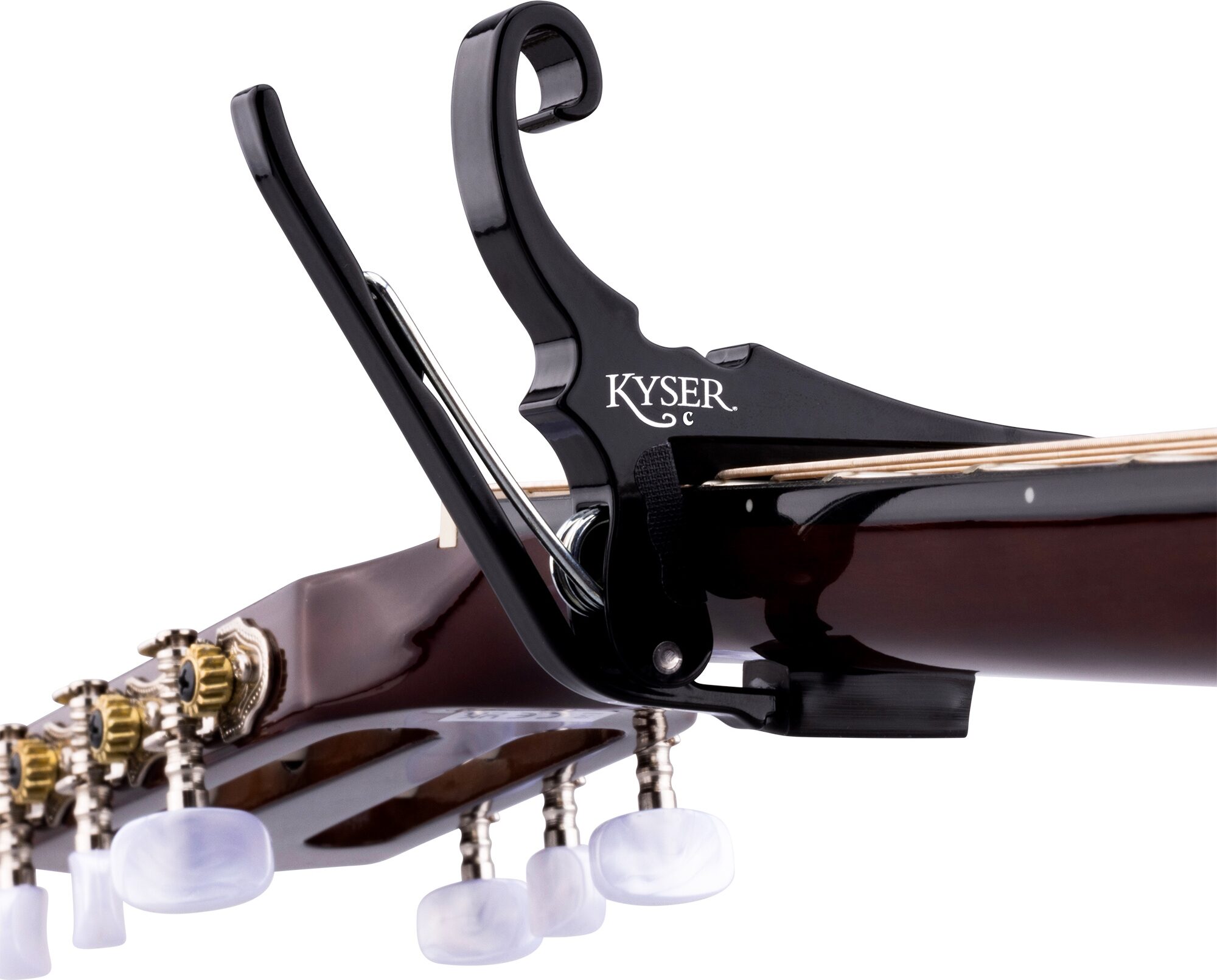 Kyser Quick-Change Classical Capo, Black, Action Position Back